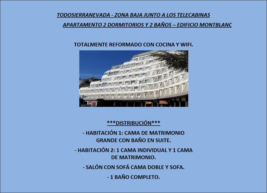 Todosierranevada - 2 Dormitorios Reformado Montblanc - Junto A Los Telecabinas 塞拉内华达 外观 照片